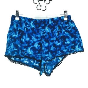 PINK Victoria Secret Ric Rac Trim Tie Dye PullOn Shortie Shorts Sz M